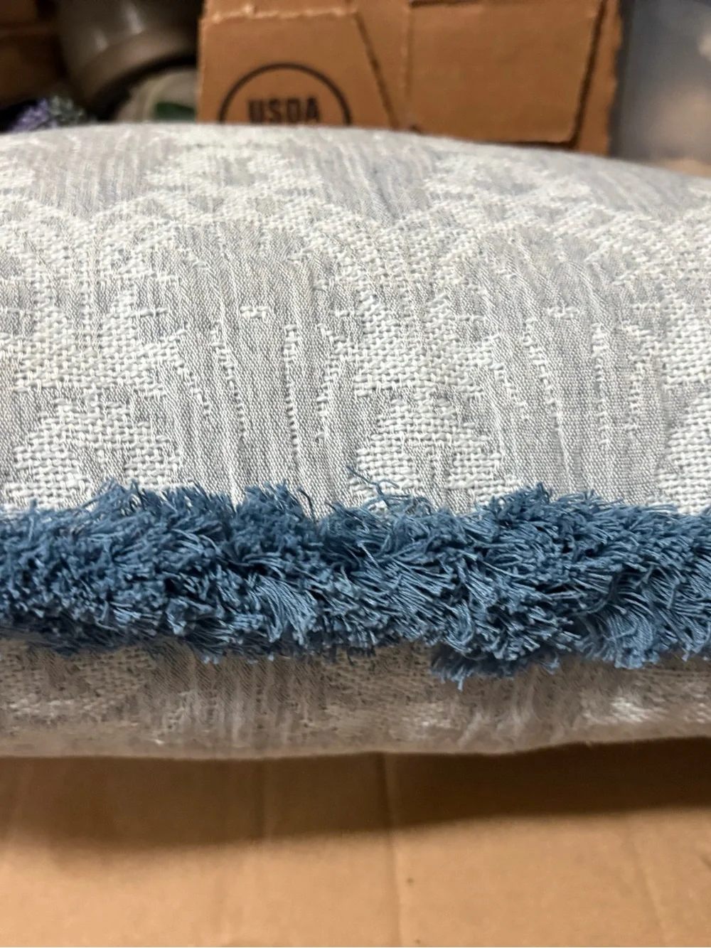 Woven Shell Block with Fringe Edge Lumbar Throw Pillow from Threshold™ designed